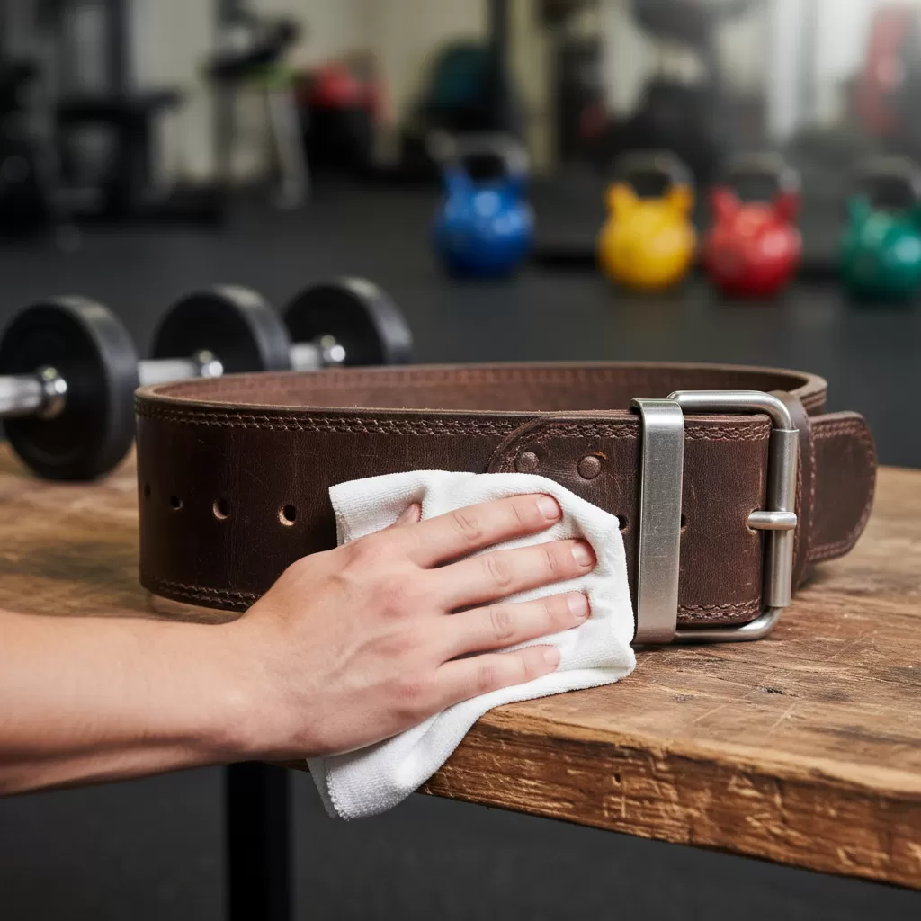 gemini_image_1772195068-1 Vệ sinh đai lưng da cần sự cẩn thận để tránh làm hỏng chất liệu da tự nhiên