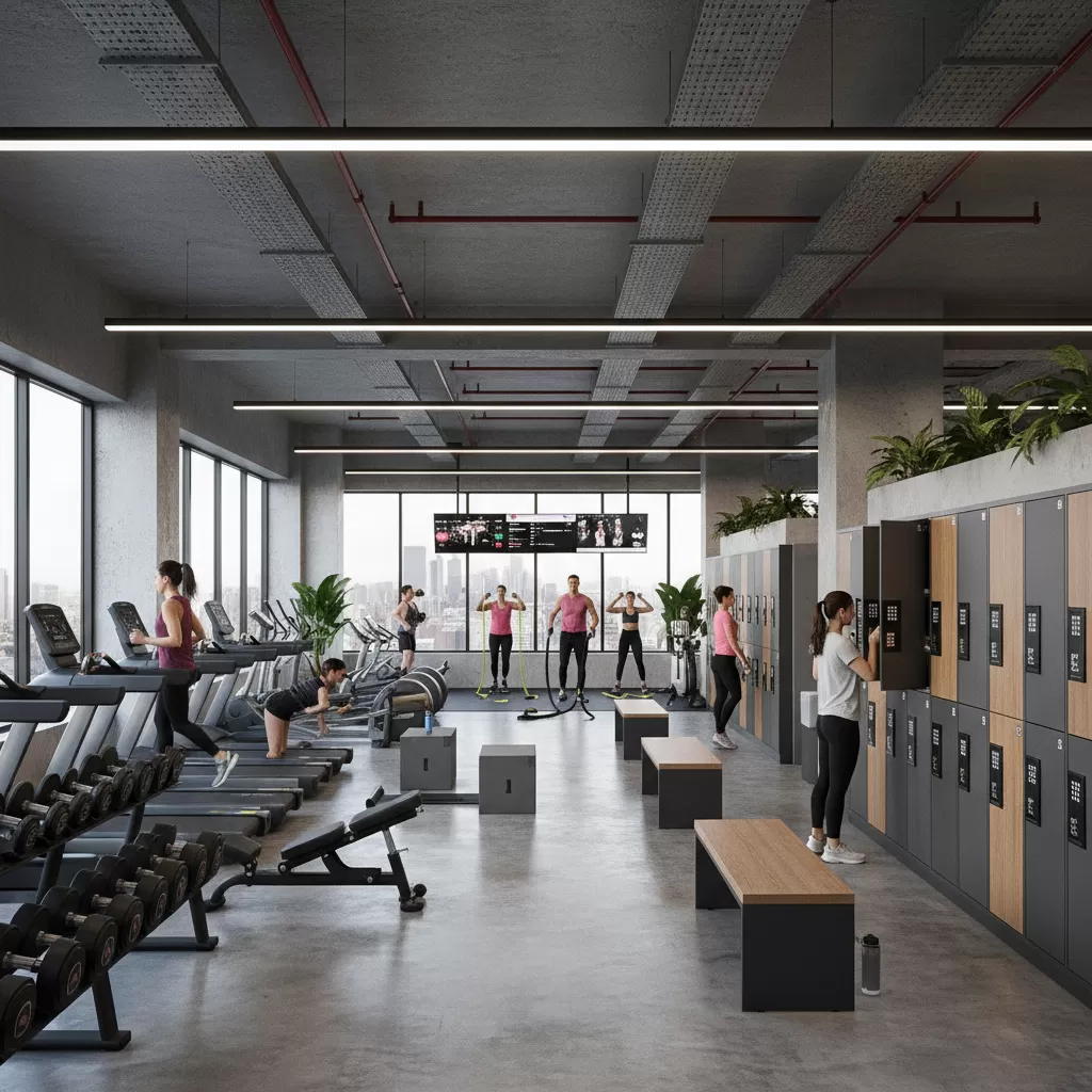 gemini_image_1772195624 Môi trường phòng gym đông đúc đòi hỏi người tập phải có ý thức bảo quản tài sản cá nhân