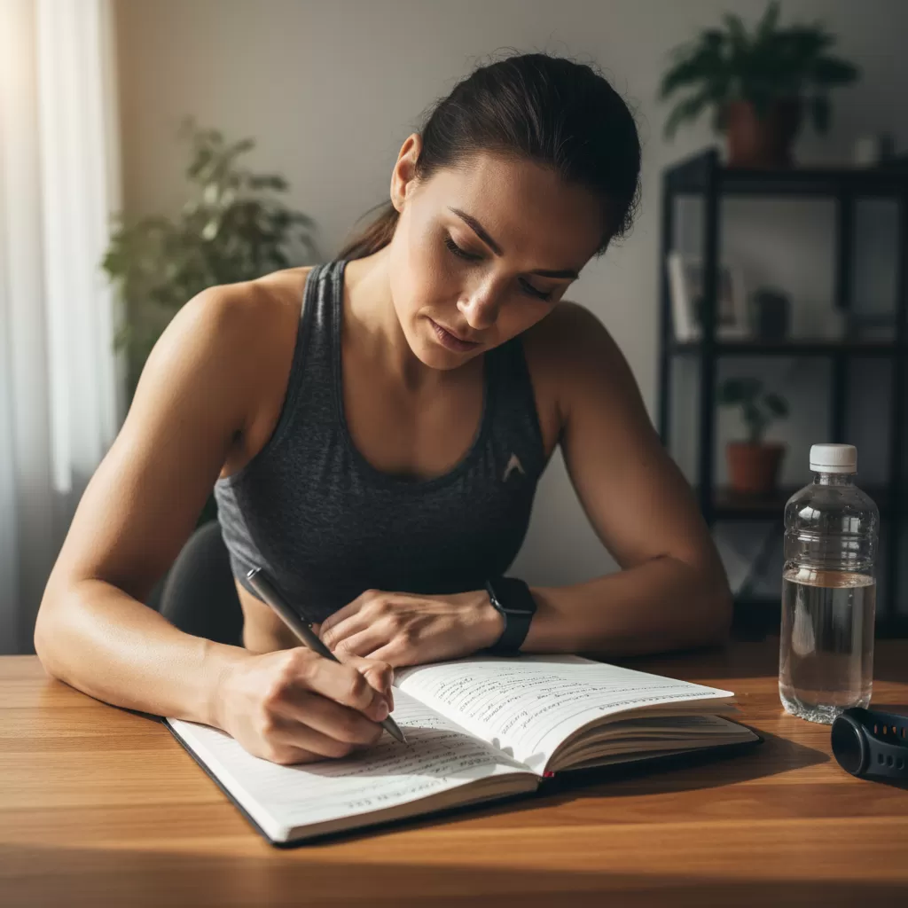 gemini_image_1772199507 Theo dõi nhật ký tập luyện giúp bạn áp dụng quy tắc 2 cho 2 một cách chính xác