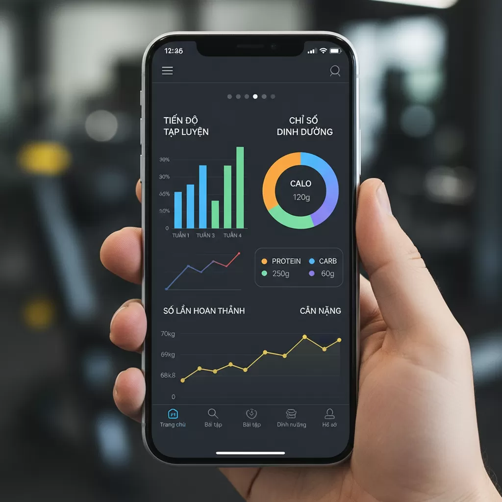 Biểu đồ trực quan giúp người dùng dễ dàng đánh giá hiệu quả của quá trình tập luyện