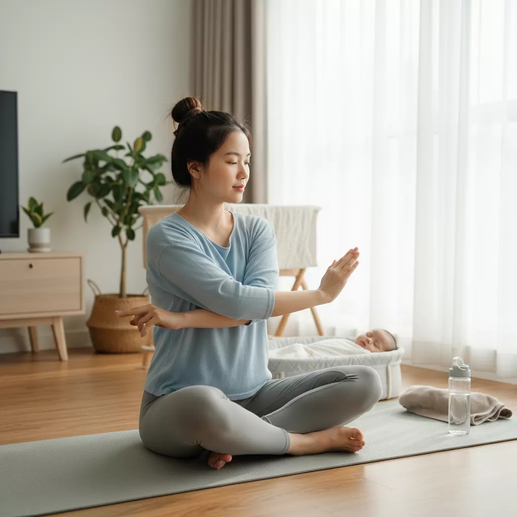 gemini_image_1772210888 Phụ nữ sau sinh cần bắt đầu tập luyện một cách cẩn trọng để đảm bảo an toàn cho sức khỏe