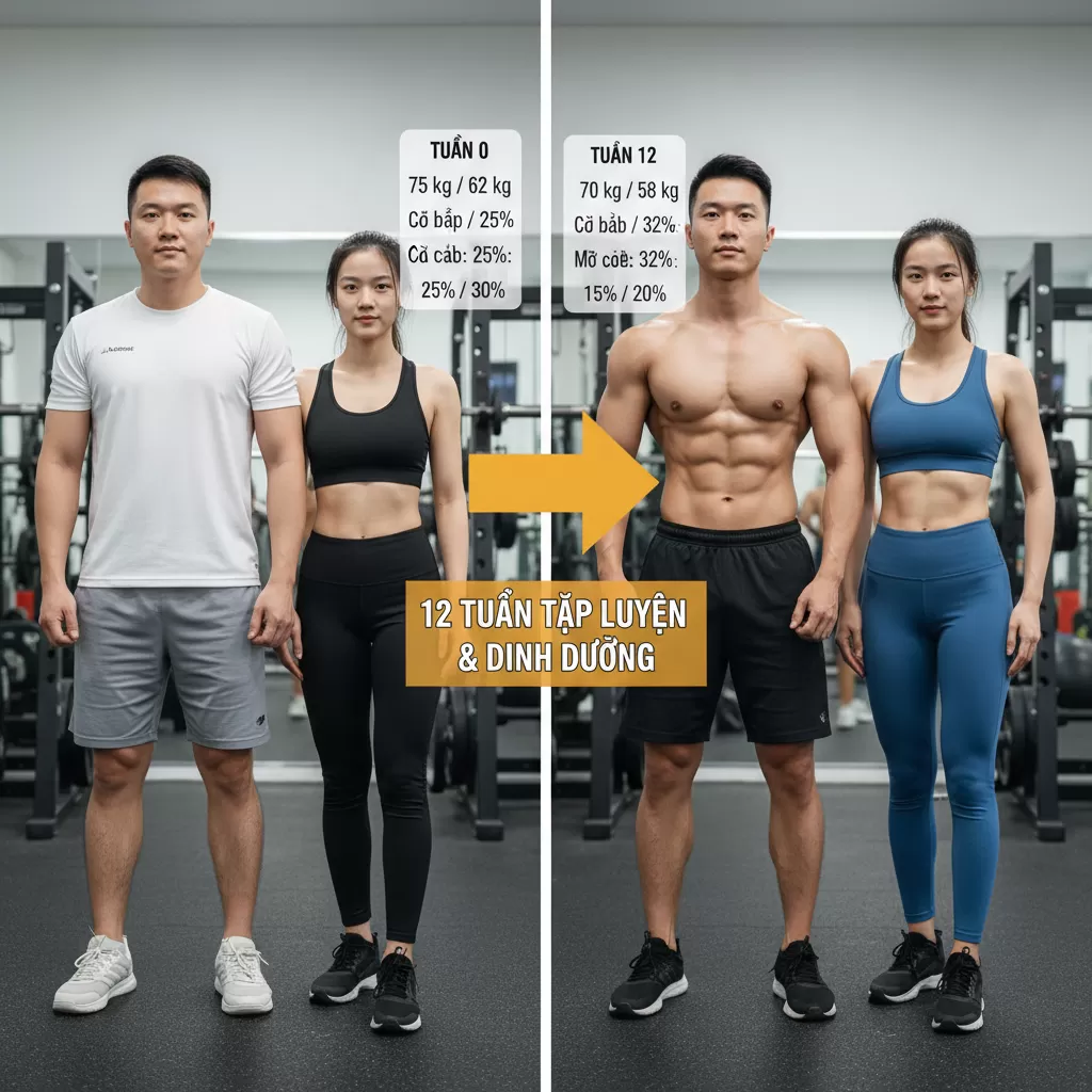 Sự thay đổi rõ rệt của cơ thể sau 12 tuần tập luyện kiên trì và đúng phương pháp