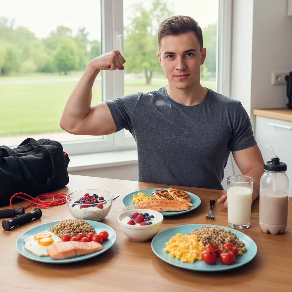 gemini_image_1772168835 Chế độ dinh dưỡng đóng vai trò then chốt trong việc thay đổi vóc dáng cho người mới tập