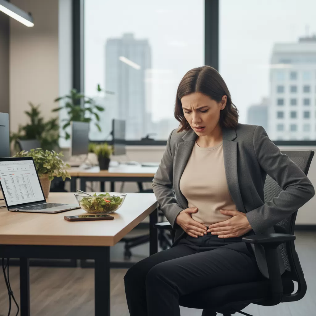 gemini_image_1772174513 Môi trường văn phòng ít vận động là nguyên nhân chính gây tích tụ mỡ thừa ở nữ giới