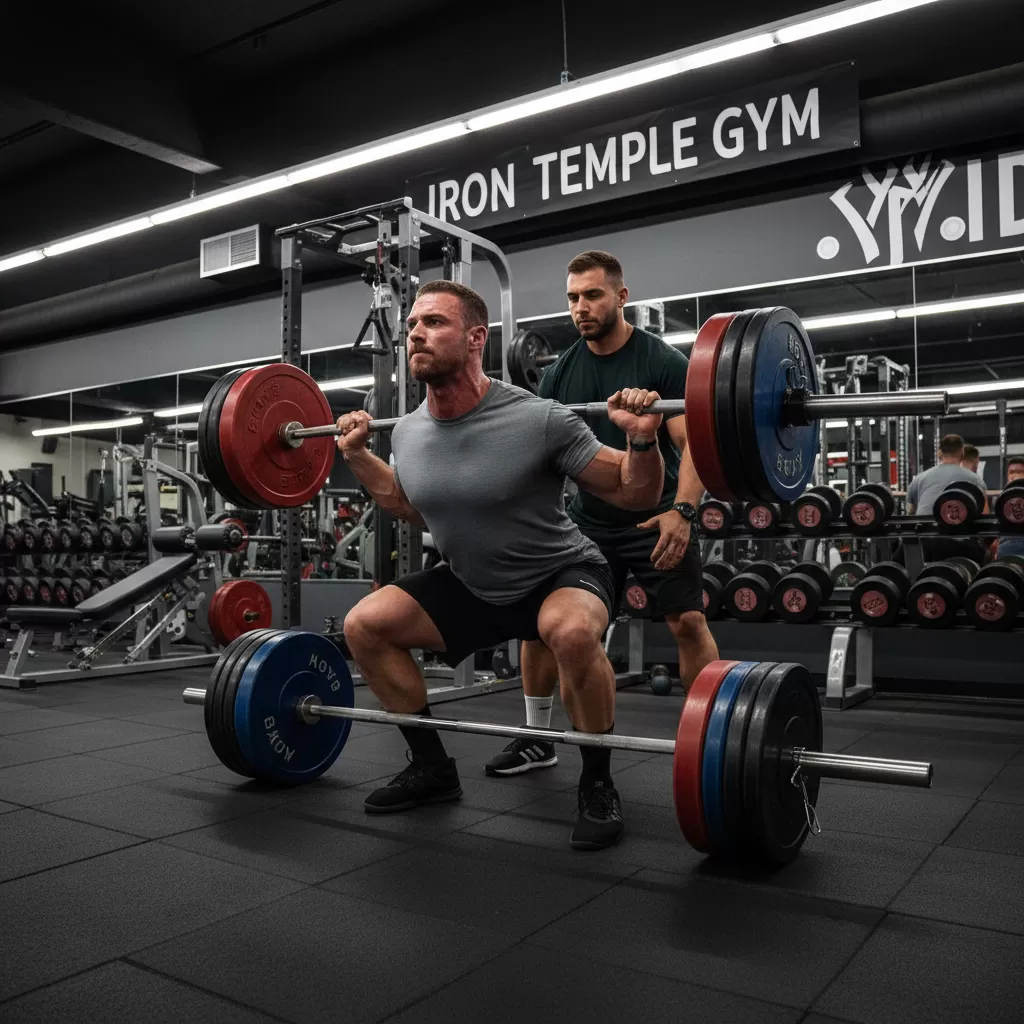 gemini_image_1772176843 Các bài tập đa khớp như Squat giúp kích thích tăng trưởng cơ bắp toàn diện