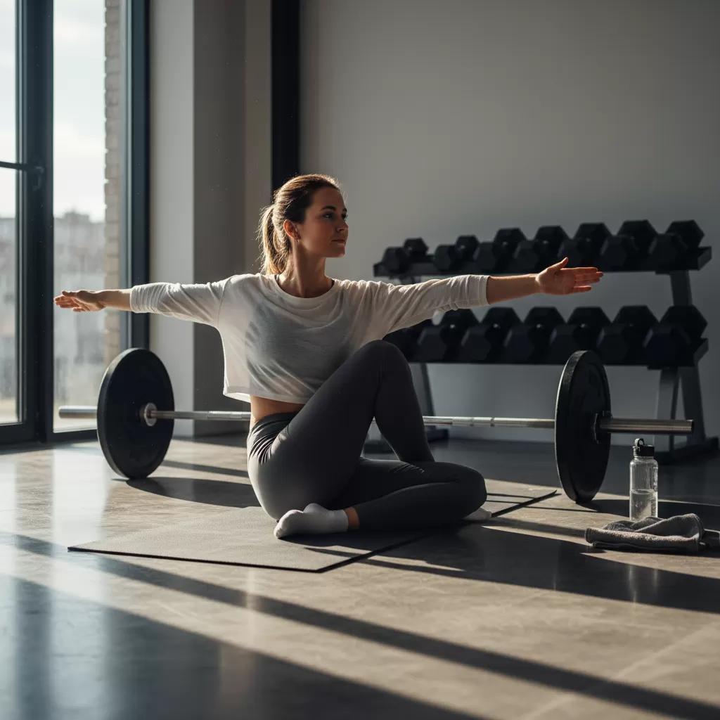 gemini_image_1772183820 Tập yoga sau khi tập gym là phương pháp phục hồi cơ bắp tối ưu nhất