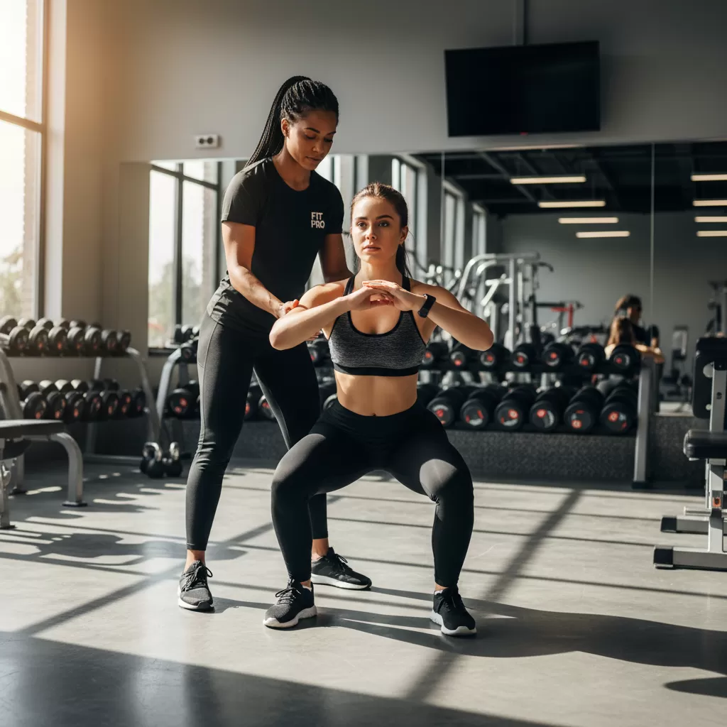 gemini_image_1772186640 Sự giám sát của PT giúp đảm bảo các động tác được thực hiện chuẩn xác và tác động đúng nhóm cơ
