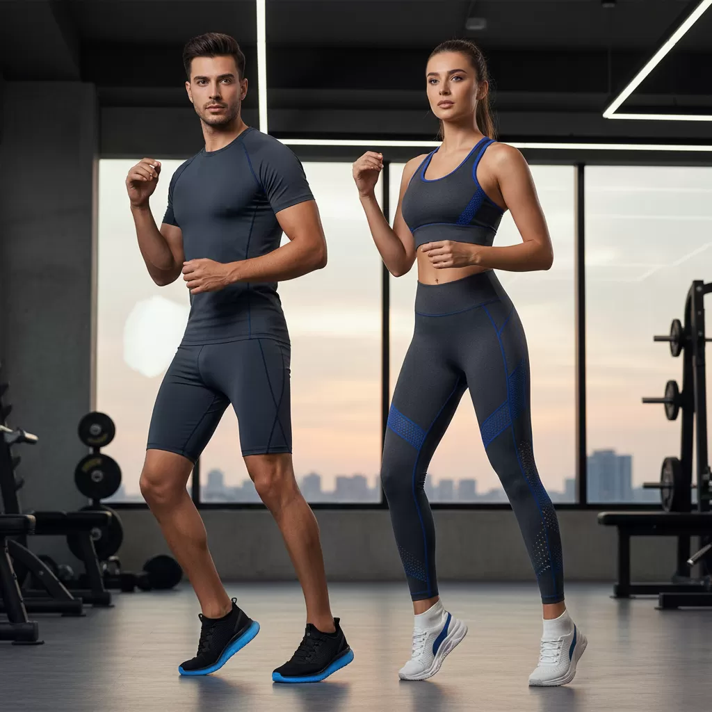 gemini_image_1772188763 Lựa chọn trang phục co giãn và giày chuyên dụng giúp vận động thoải mái hơn