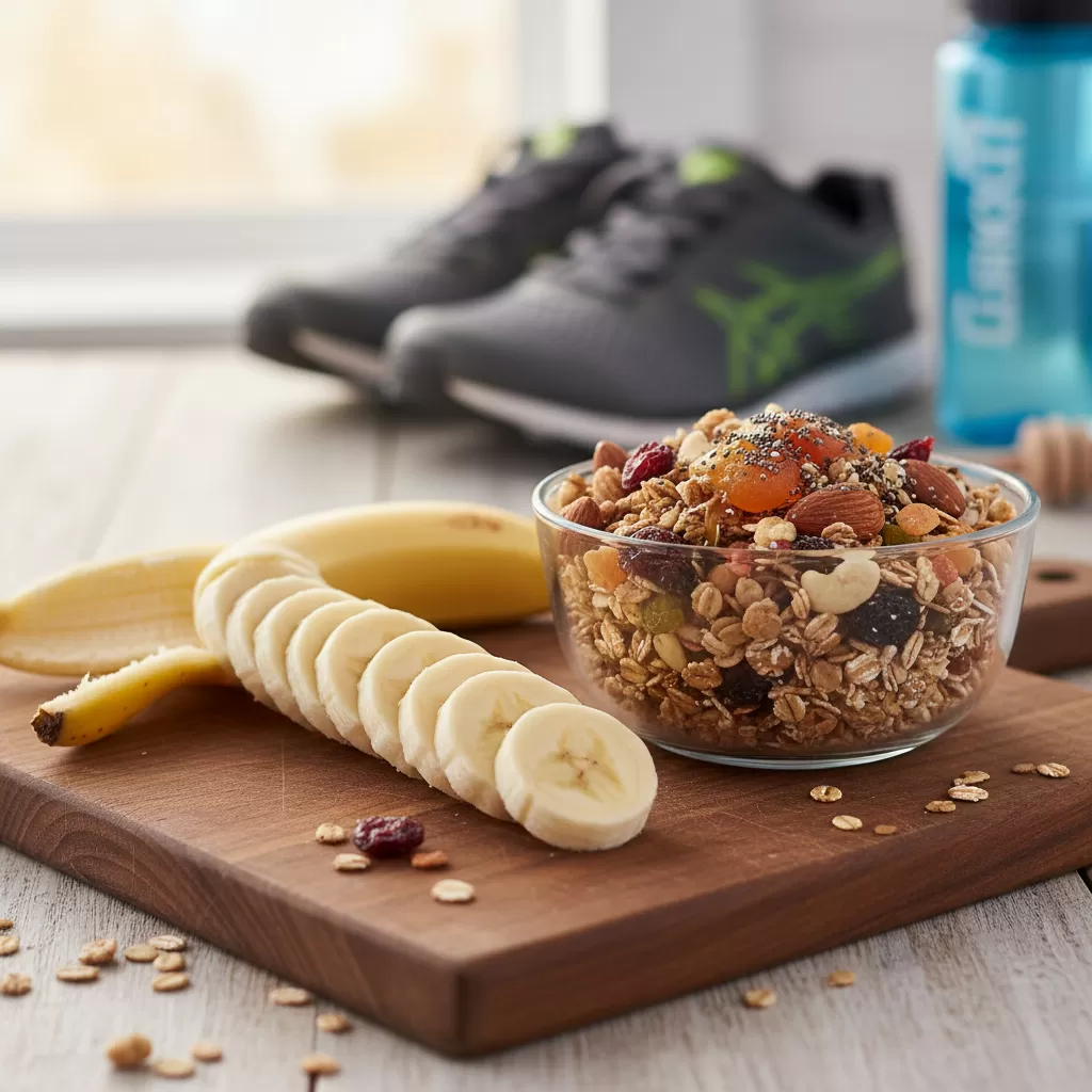 gemini_image_1772188764 Bữa ăn nhẹ cung cấp nguồn năng lượng cần thiết cho buổi tập đầu tiên