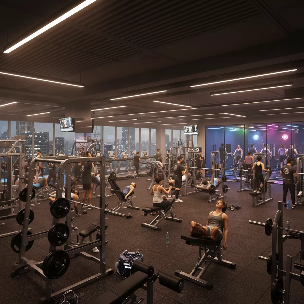 gemini_image_1772188979 Buổi tối là khung giờ tập luyện phổ biến nhưng thường khá đông đúc tại các phòng gym