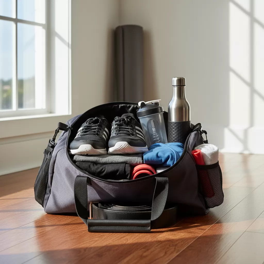 gemini_image_1772189283-1 Chuẩn bị sẵn sàng đồ tập giúp giảm bớt sự trì hoãn và tạo thói quen chủ động