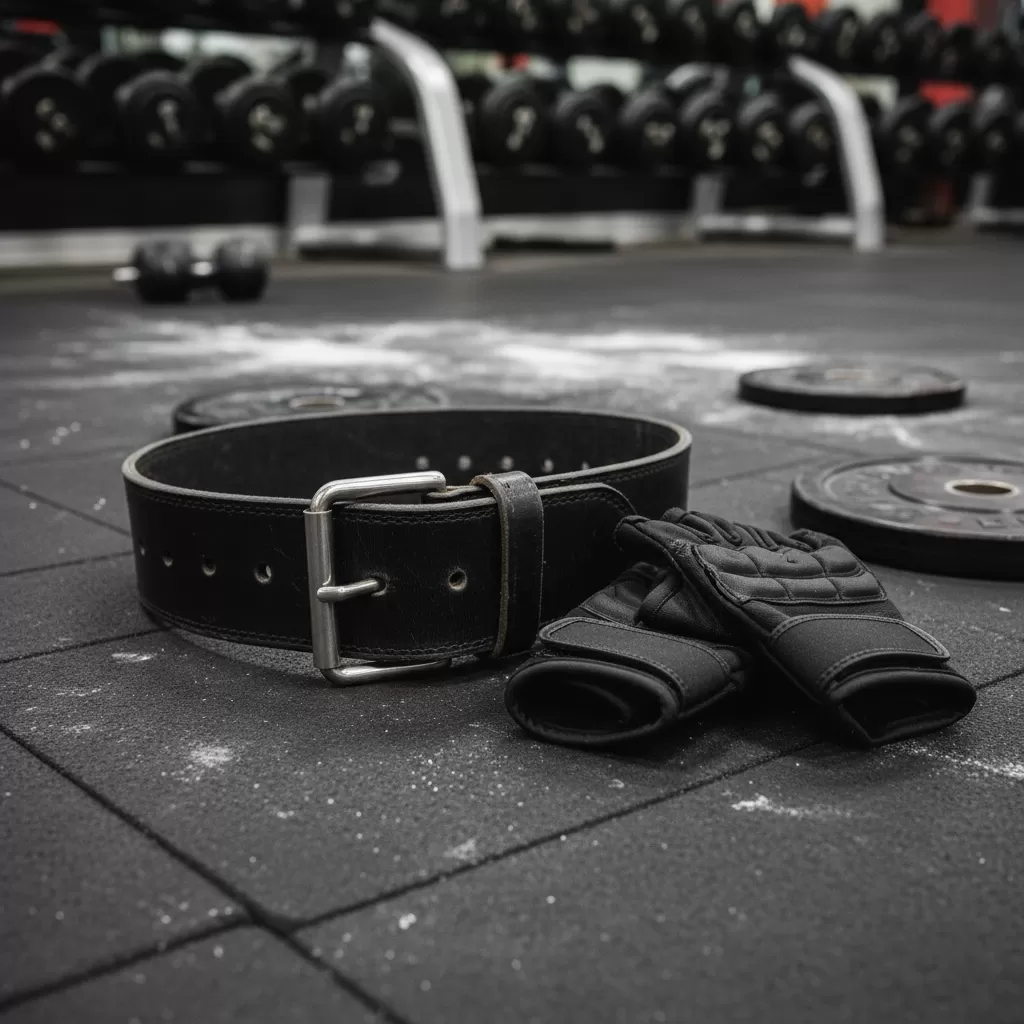 Găng tay và đai lưng hỗ trợ bảo vệ cột sống và tăng cường độ bám khi tập luyện