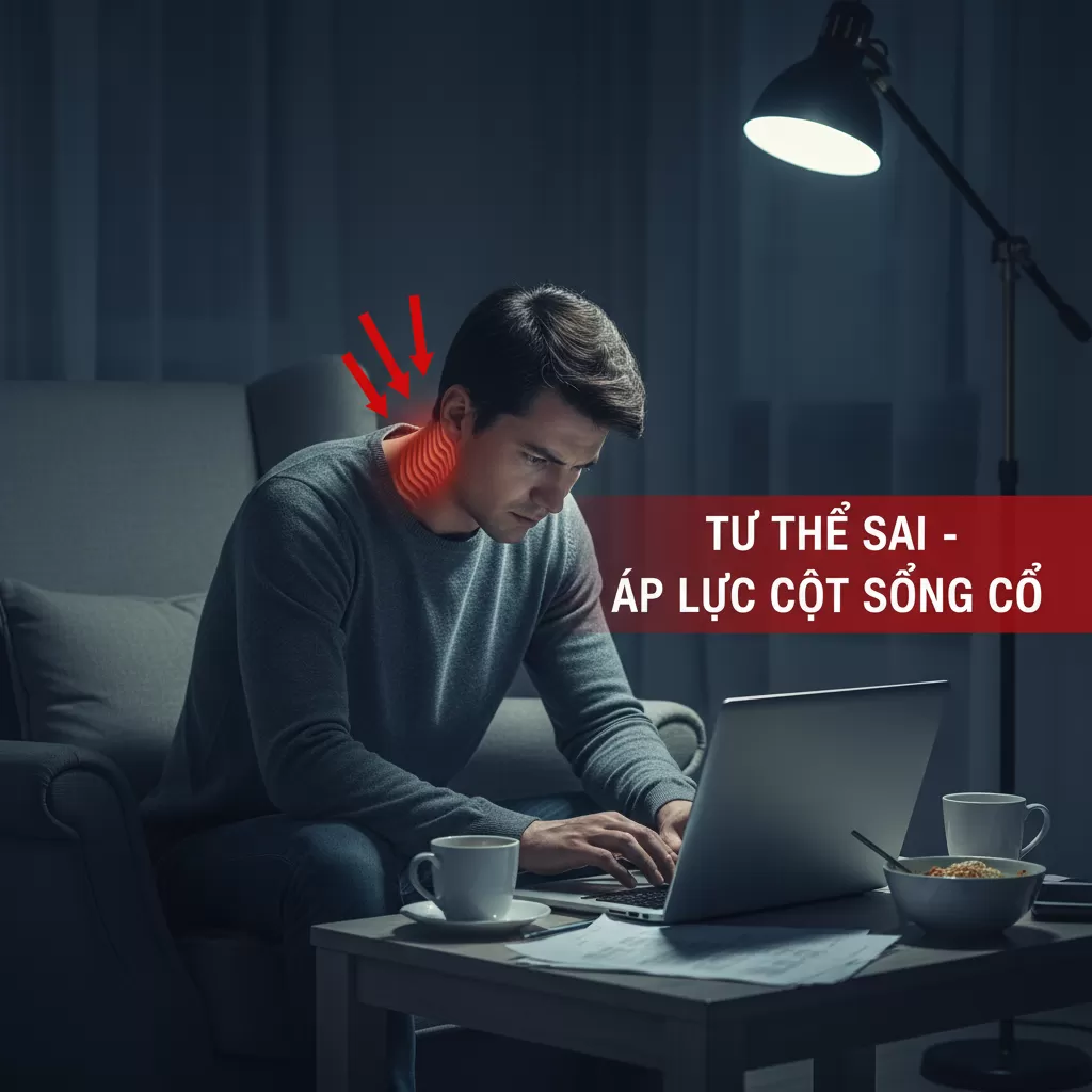 Tư thế ngồi sai là nguyên nhân chính dẫn đến các cơn đau vai gáy kéo dài