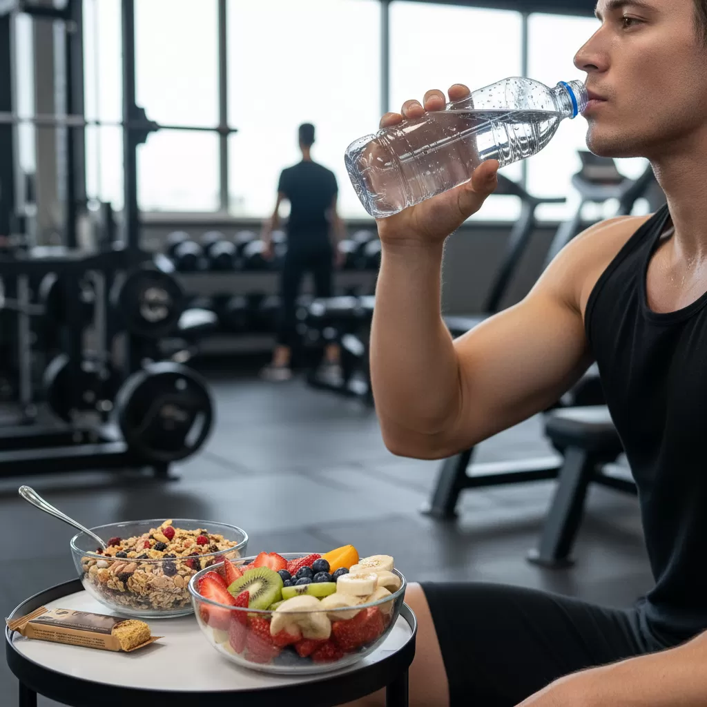 Chế độ dinh dưỡng khoa học và bổ sung nước đầy đủ giúp duy trì năng lượng trong suốt buổi tập